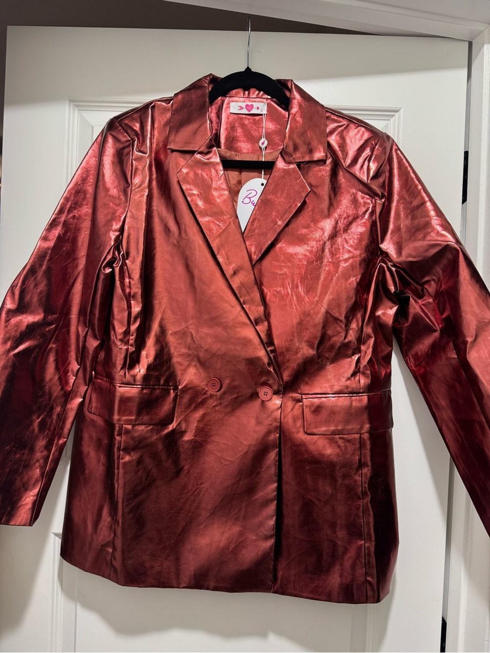 NWT Buddy Love Metallic Red Blazer Jacket - Women